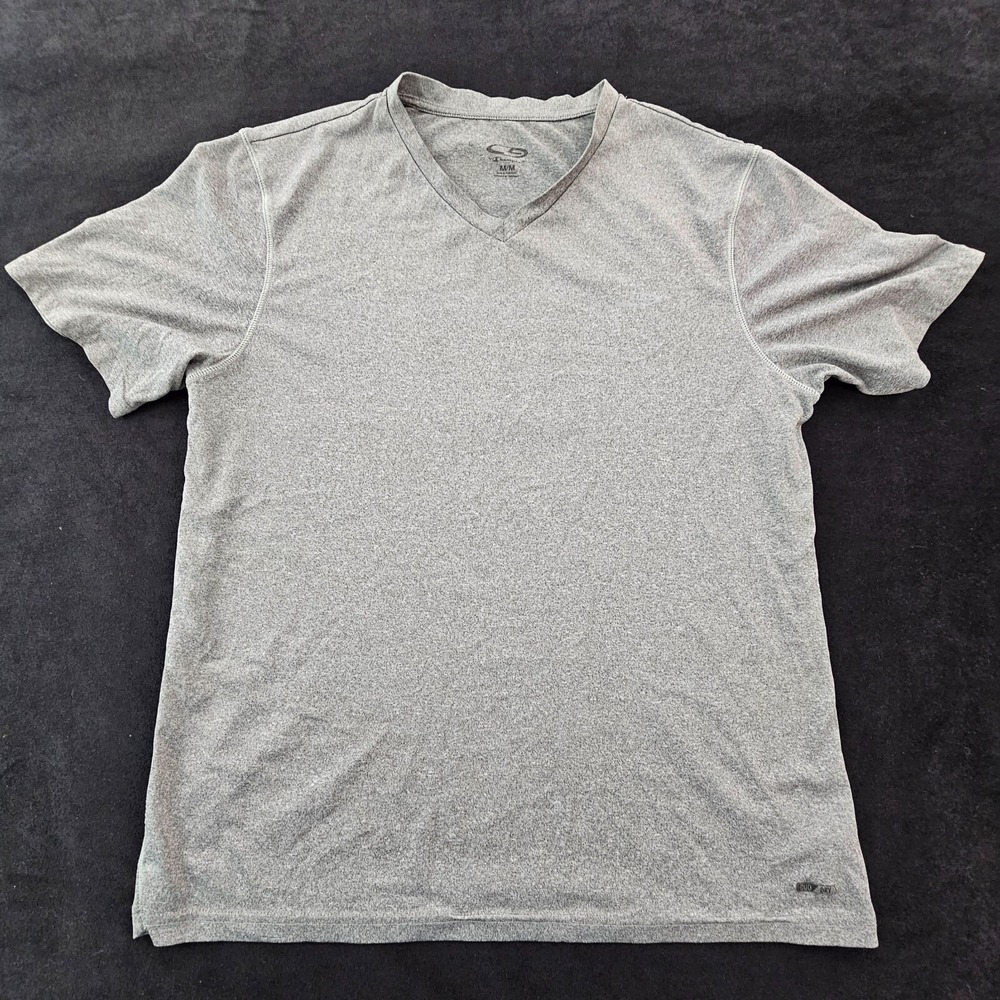 C9‎ Champion Duo-Dry Gray Short Sleeve V-Neck Performance T-Shirt Men's M